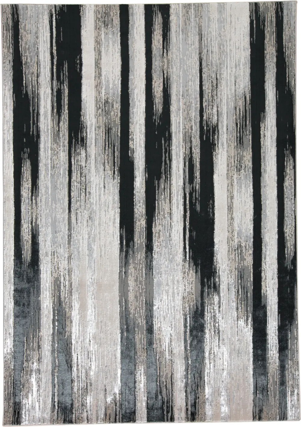 Micah 8 x 10 Black and Silver Area Rug-1