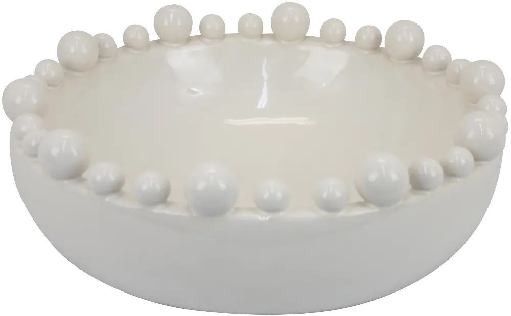 Ceramic White Bubble Bowl-1