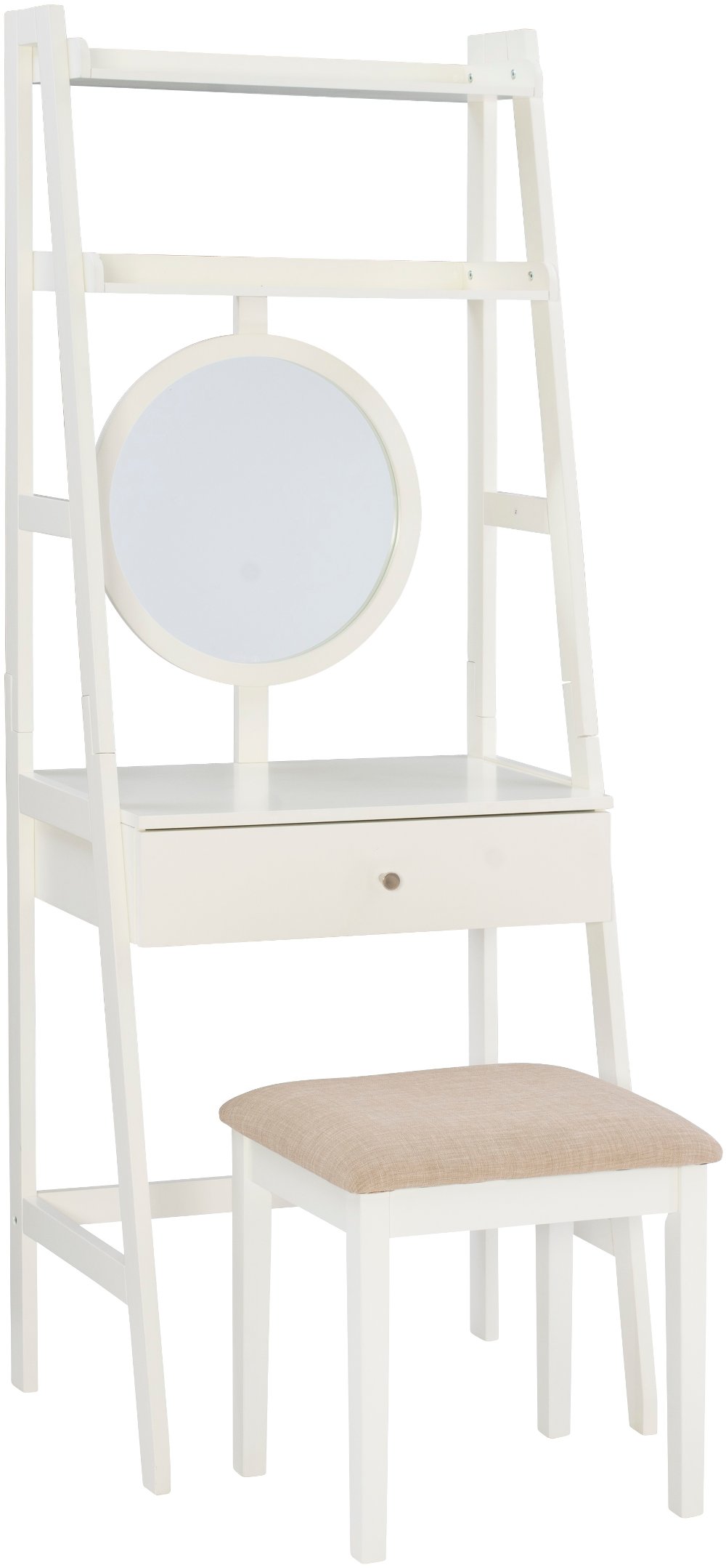 Lorelai White Leaning Vanity Set