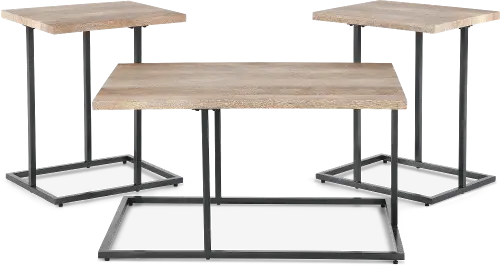 Albreane 3 Pack Tables - Grayish Brown/Black Albreane 3 Pack Tables - Grayish Brown/Black
