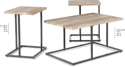 Albreane 3 Pack Tables - Grayish Brown/Black Albreane 3 Pack Tables - Grayish Brown/Black