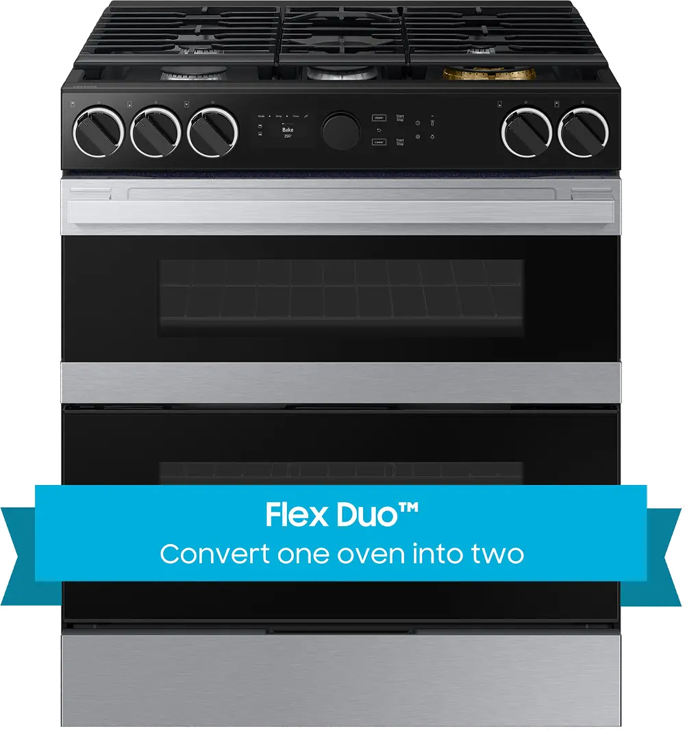 NSY6DG8550SR Samsung Bespoke 6.3 Cu Ft Smart Slide-In Dual Fuel Range - Stainless Steel-1