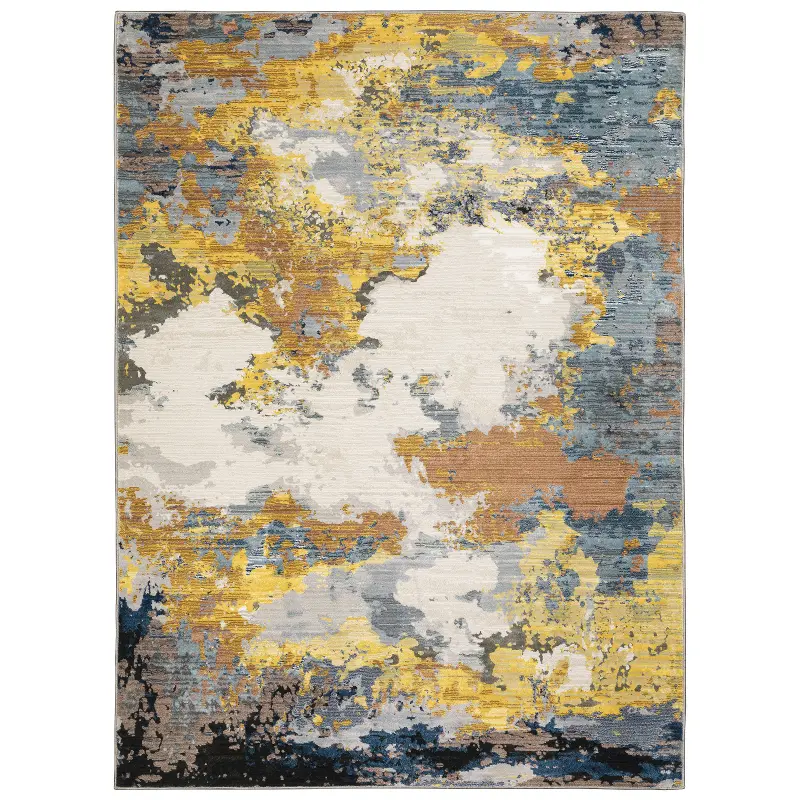 Caravan 5 x 8 Yellow and Blue Area Rug
