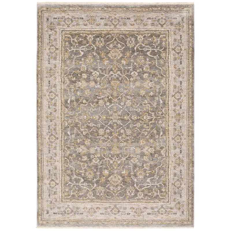 Maharaja 5 x 8 Gray and Gold Area Rug