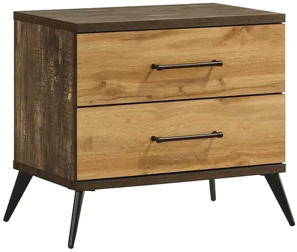 C0306A-025 Pine Row Antique Natural and Brown Nightstand-1