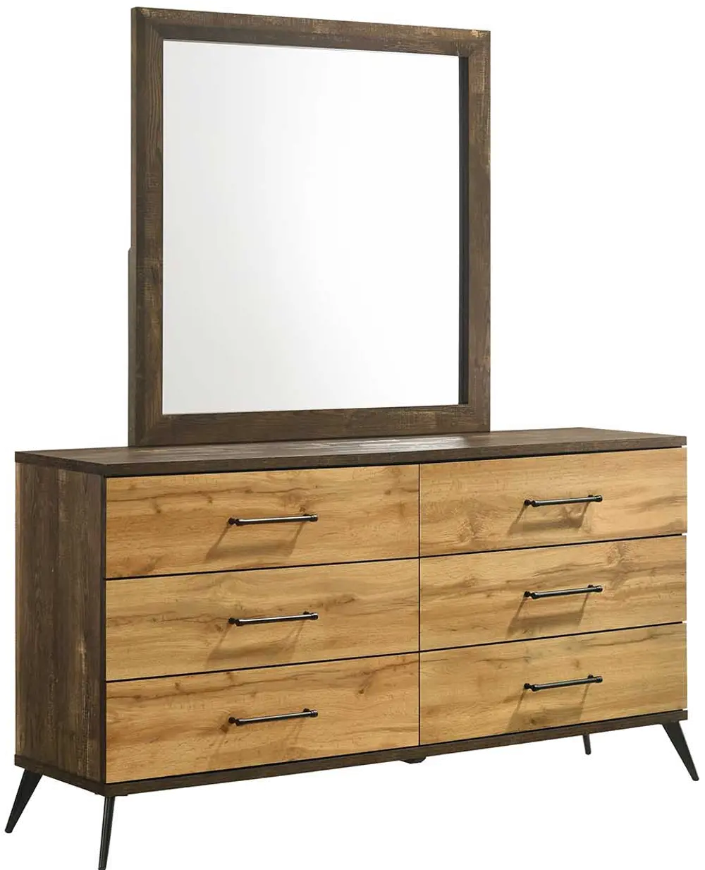 C0306A-N45 Pine Row Antique Natural and Brown Dresser-1