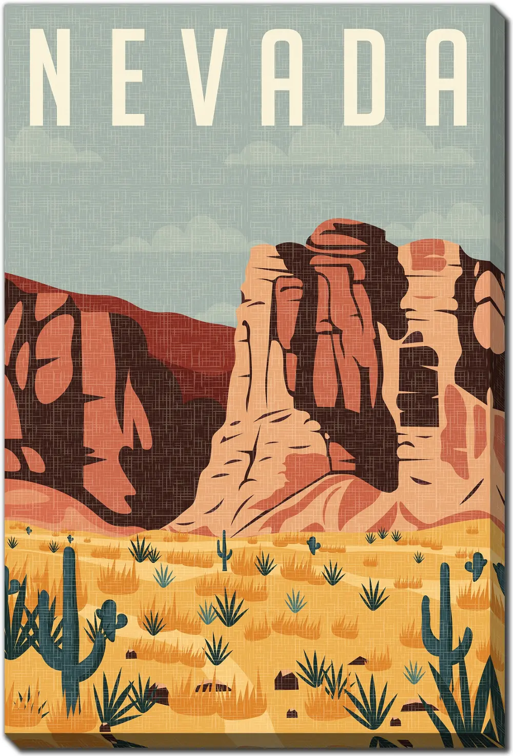 Nevada Orange, Yellow, Brown Canvas-1
