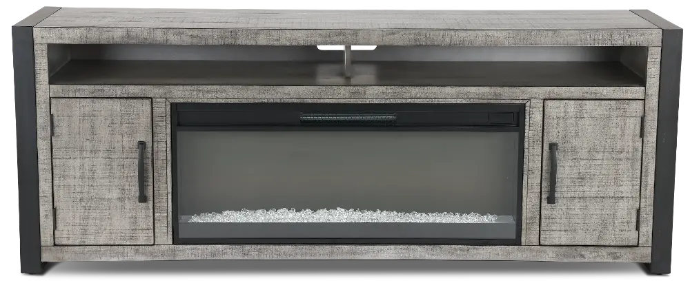 Ferrand Gray 78  Crystal Fireplace TV Stand-1