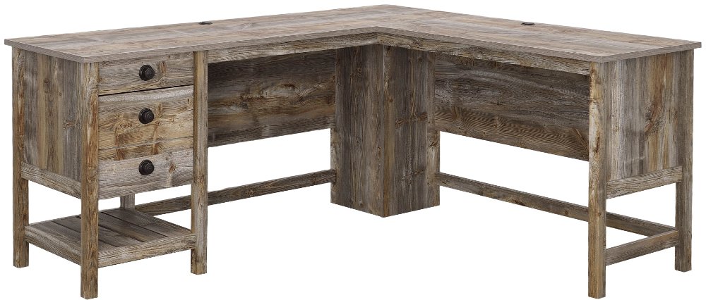 Granite Trace Natural L-Shaped Desk