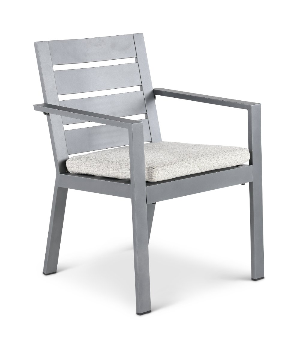 Gibraltar Gray and Beige Patio Dining Chair