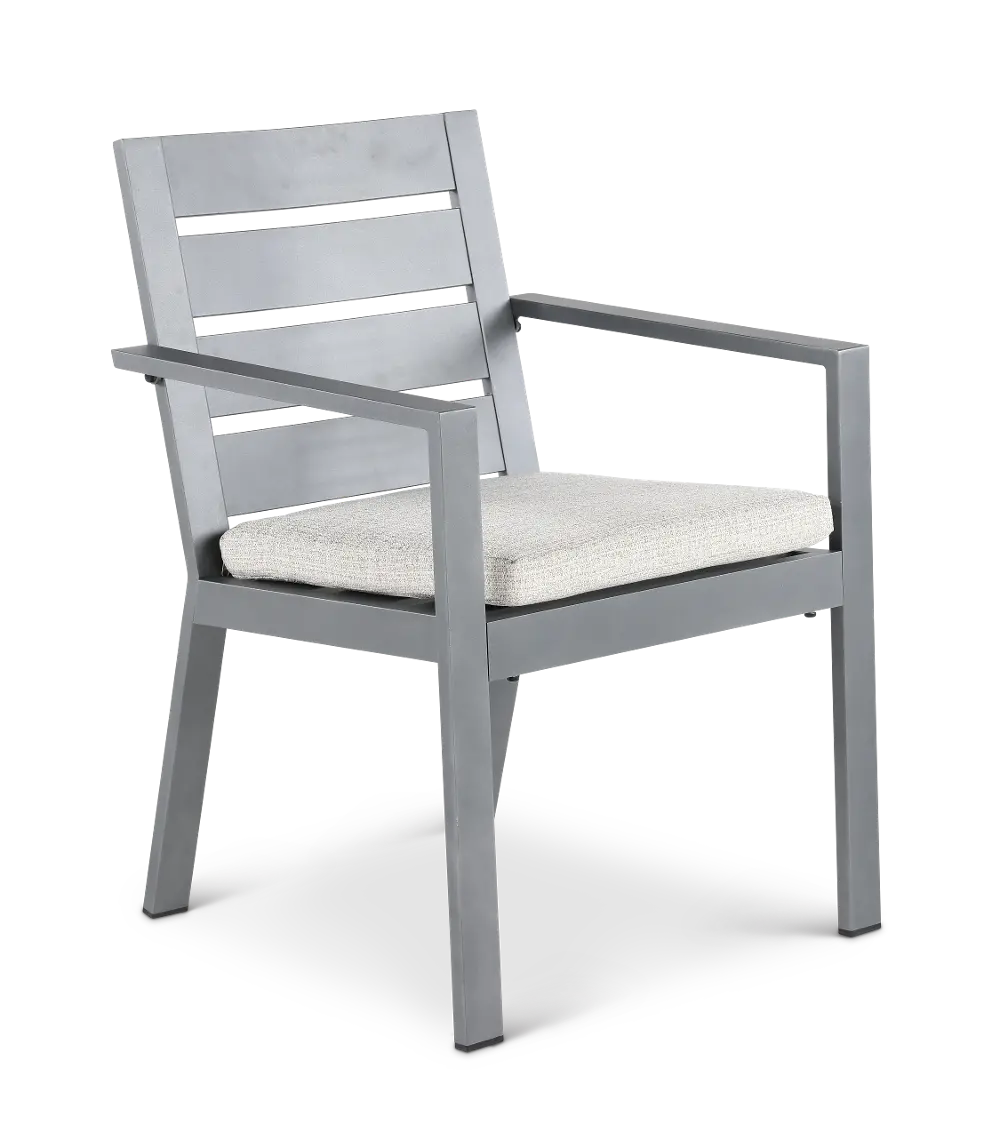 Gibraltar Gray and Beige Patio Dining Chair-1
