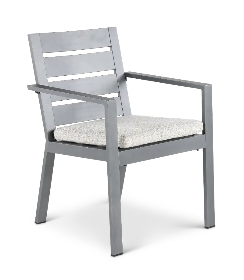 Gibraltar Gray and Beige Patio Dining Chair
