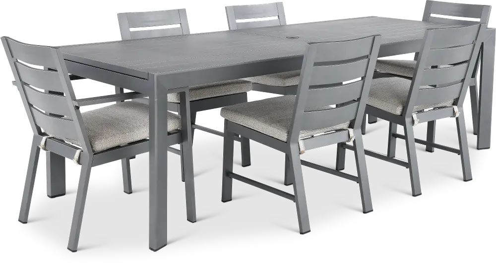 Gibraltar Gray and Beige 7-Piece Dining Table Set-1