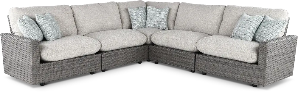 St. Thomas Brown and Beige 5-Piece Patio Sectional-1
