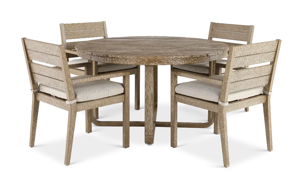 Palm Beach Natural and Beige 5 Piece Patio Dining Set-1