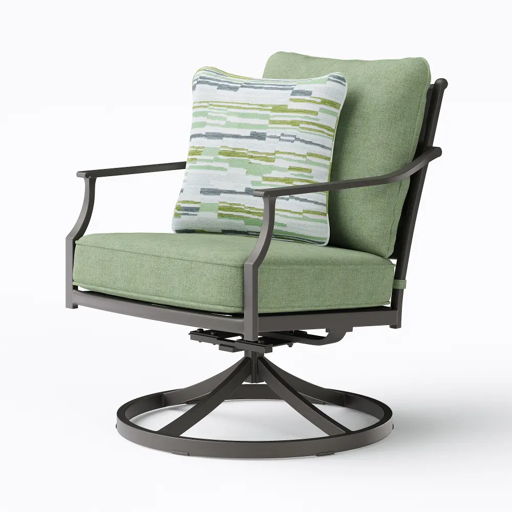 AAR01001P02 Thurston Gray and Green Patio Swivel Club Rocker-1