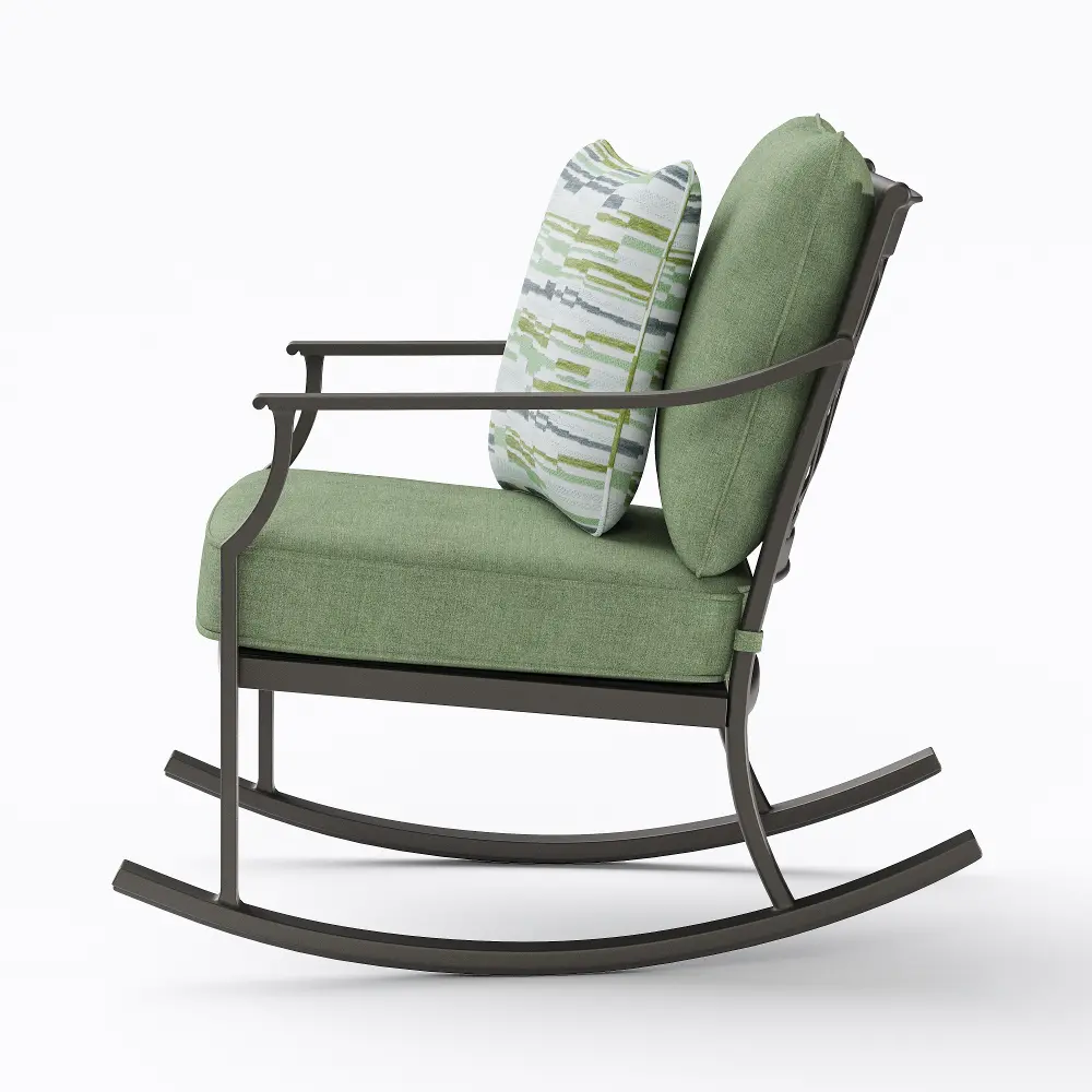 AAR01021P02 Thurston Gray and Green Patio Rocker-1
