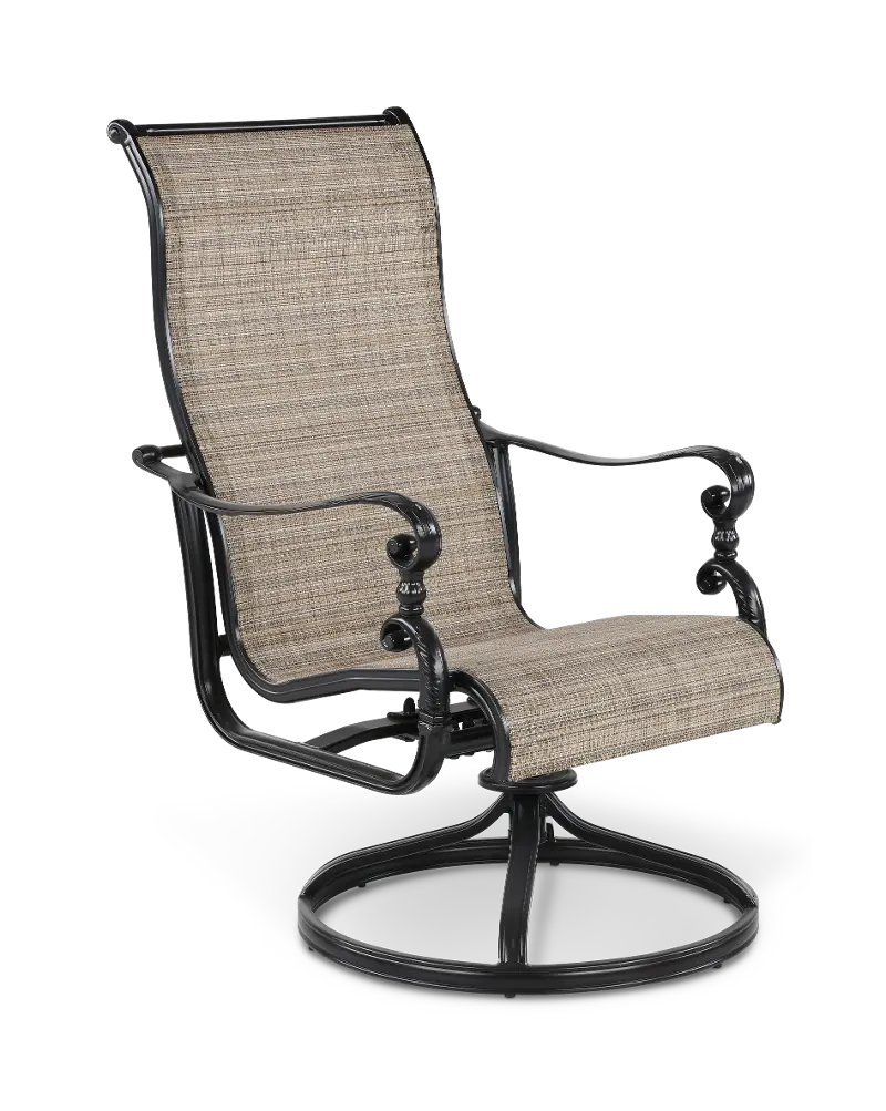 Montreal Brown Sling Swivel Patio Chair