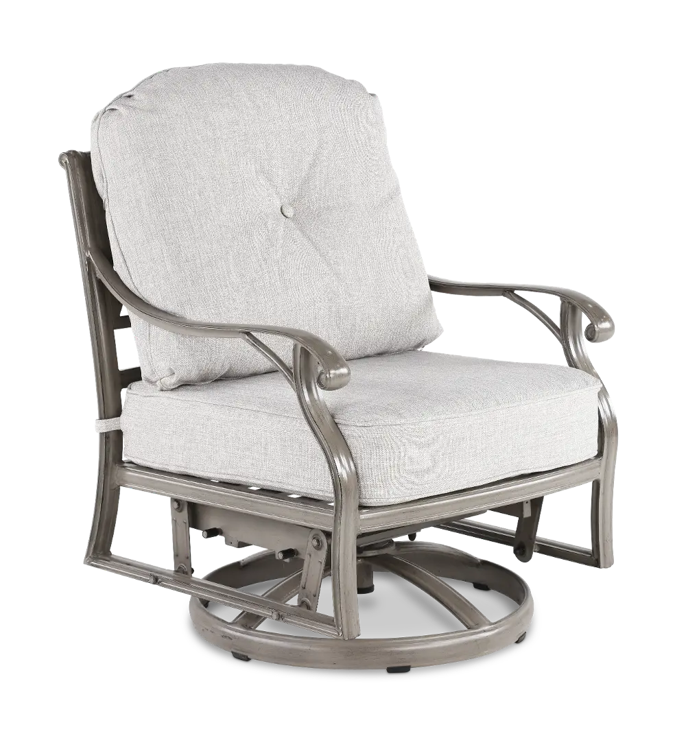 Macan Gray and Off-White High Back Club Swivel Glider-1
