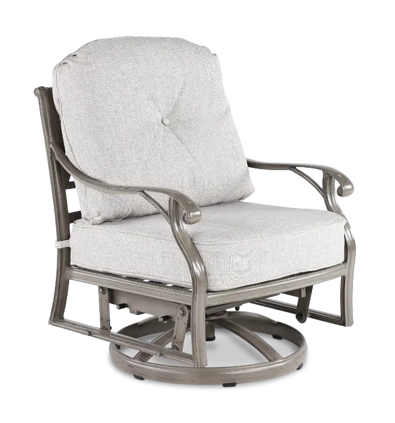 Macan Gray and Off White Patio Club Swivel Glider