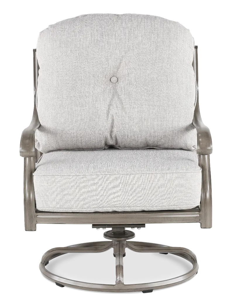Macan Gray and Beige Patio Swivel Club Rocker