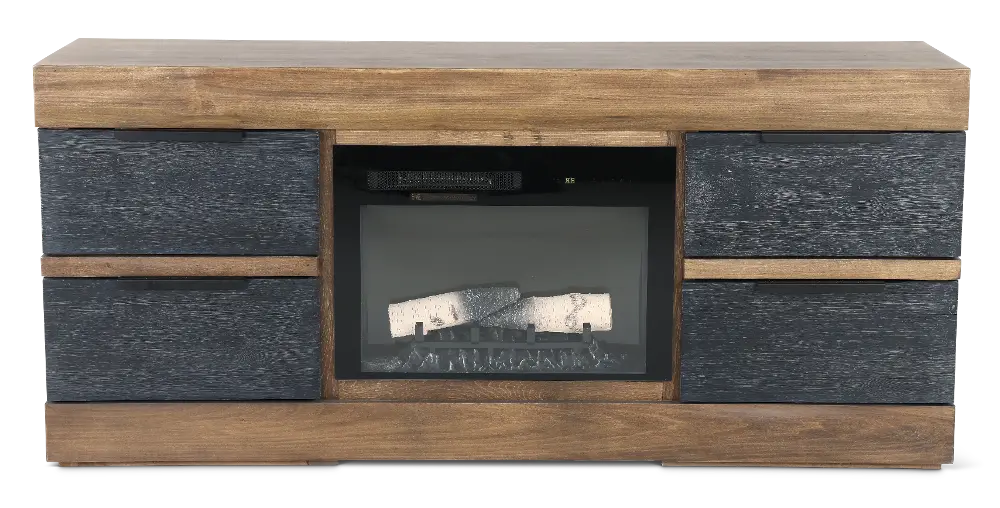Tuxedo Brown and Black 70  Fireplace TV Stand-1