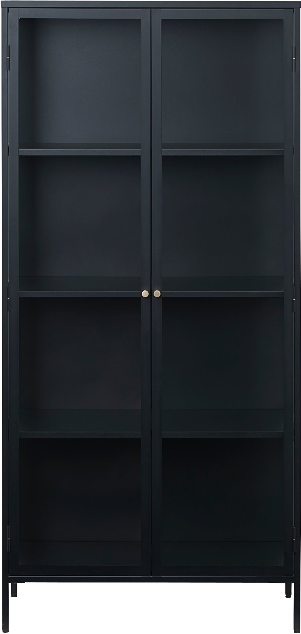 Carmel Black Metal and Glass 75-Inch Tall Cabinet