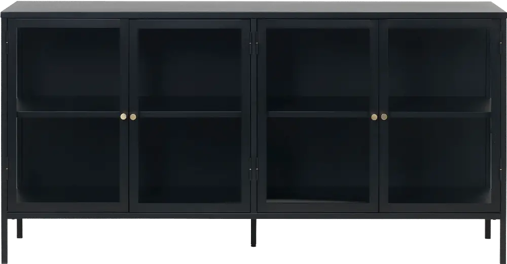 Carmel Black Metal and Glass 4 Section Sideboard-1