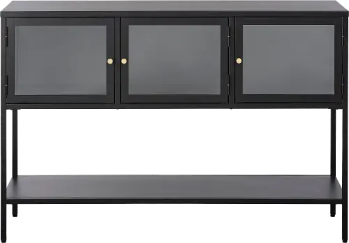 Carmel Black Metal and Glass 52 Inch Wide Sideboard