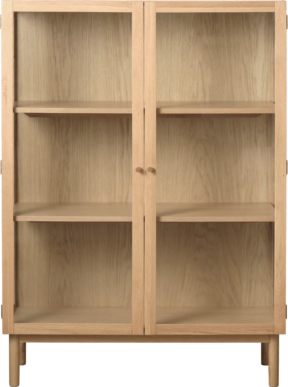 Elsa Natural Oak 55 Inch High Glass Panel Cabinet-1