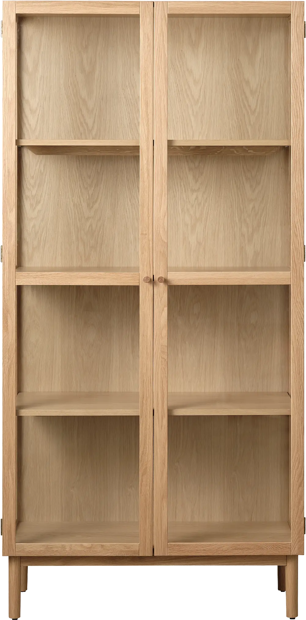Elsa Natural Oak 75 Inch Glass Panel Cabinet-1
