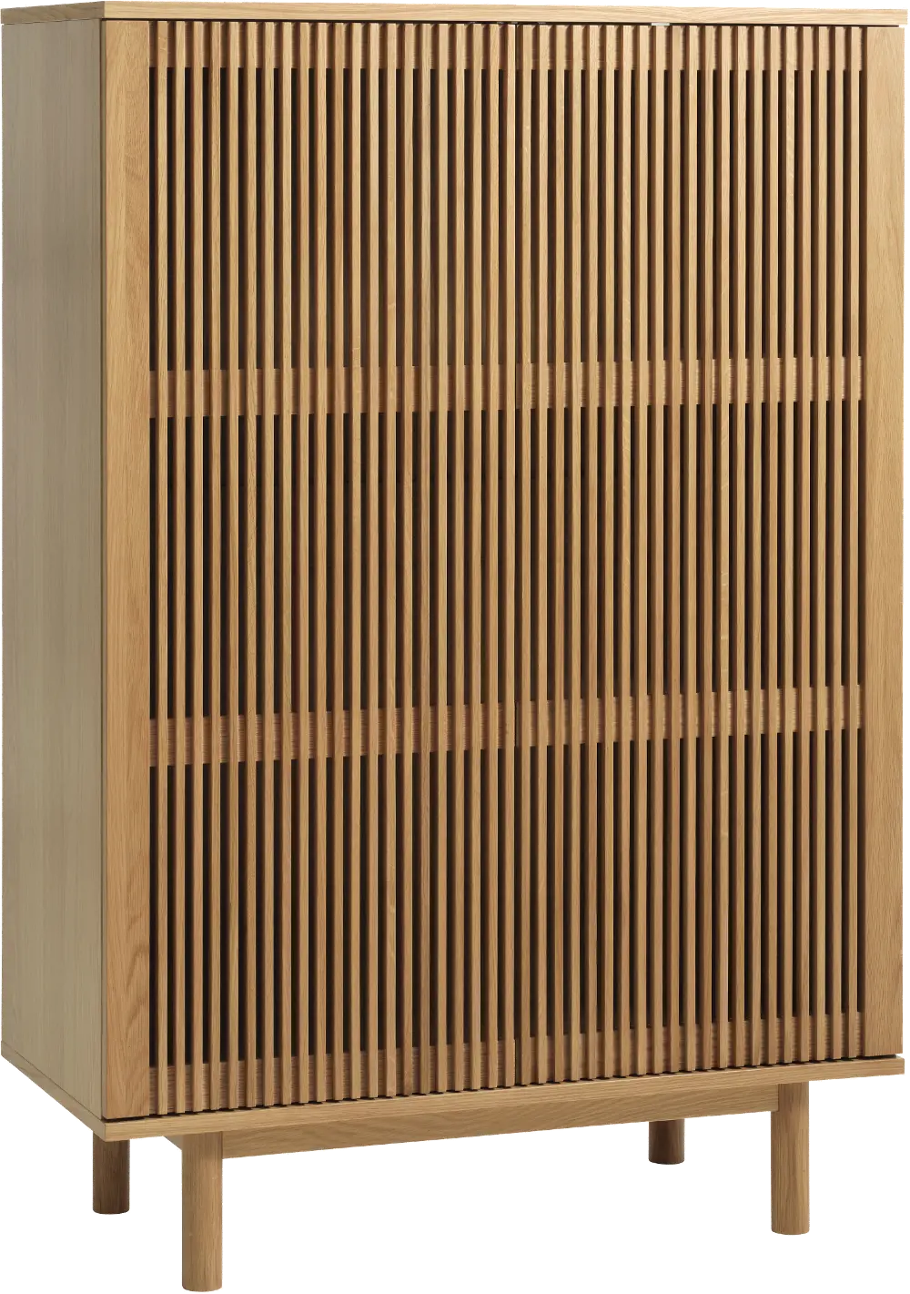 Tiber Natural Oak Accent Cabinet with Slatted Doors-1