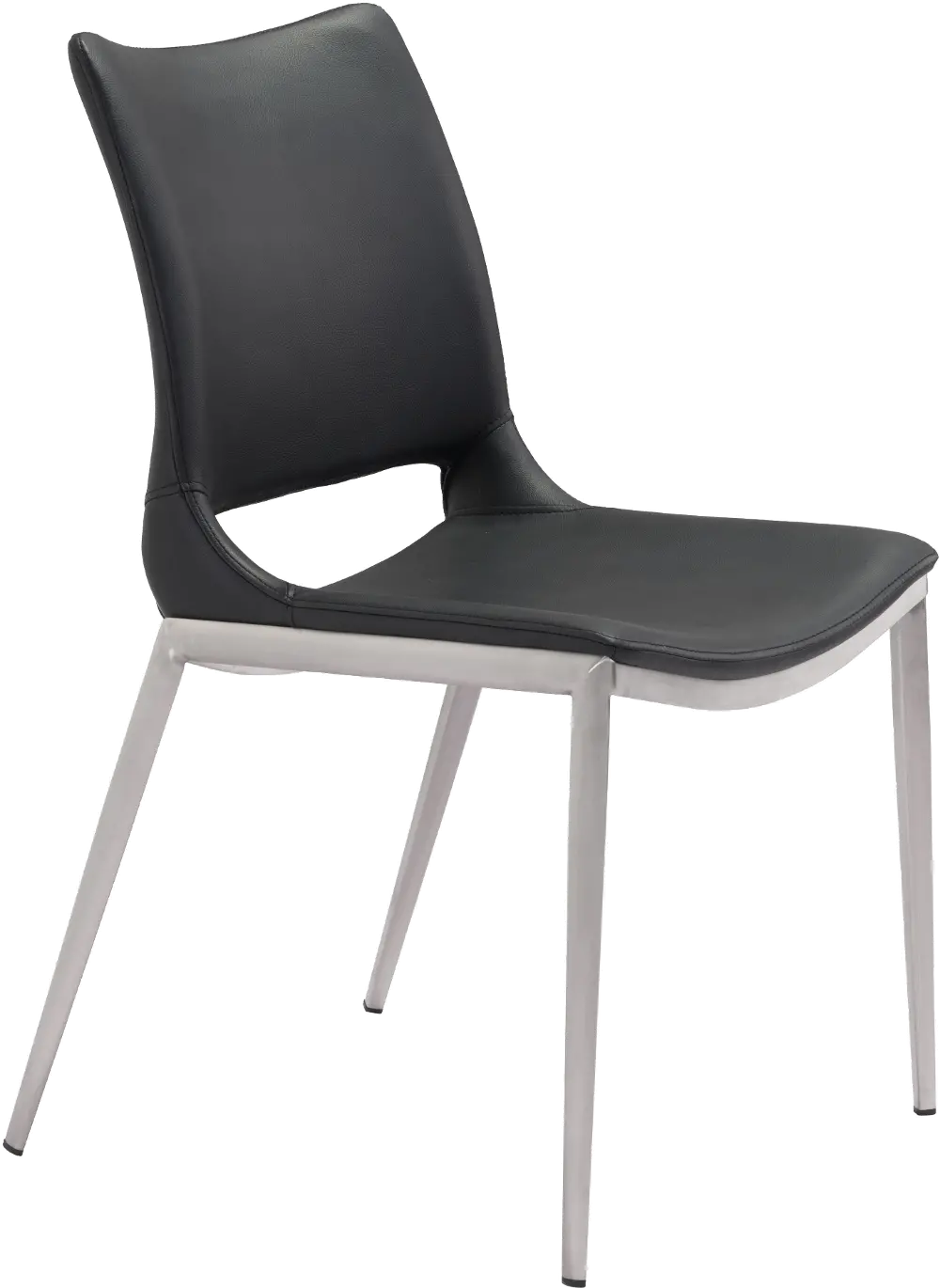 Milan Dining Chair Black & Silver-1