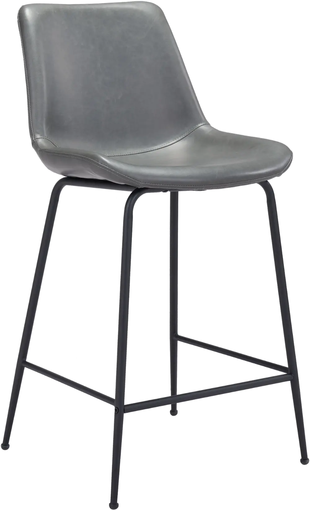 Seregno Gray Faux Leather Counter-Height Stool-1