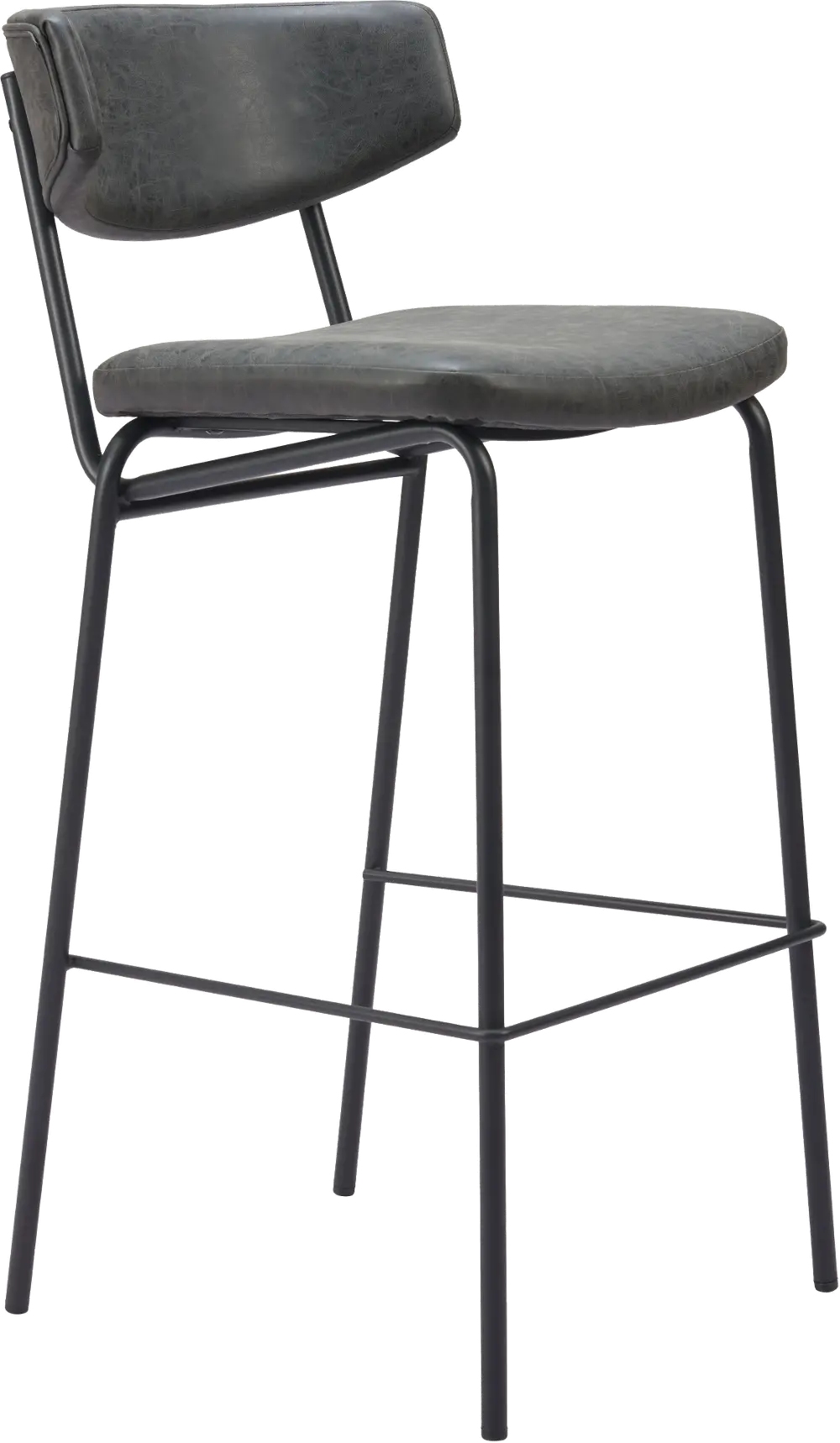 Ciampinon Black Faux Leather Barstool Vintage-1