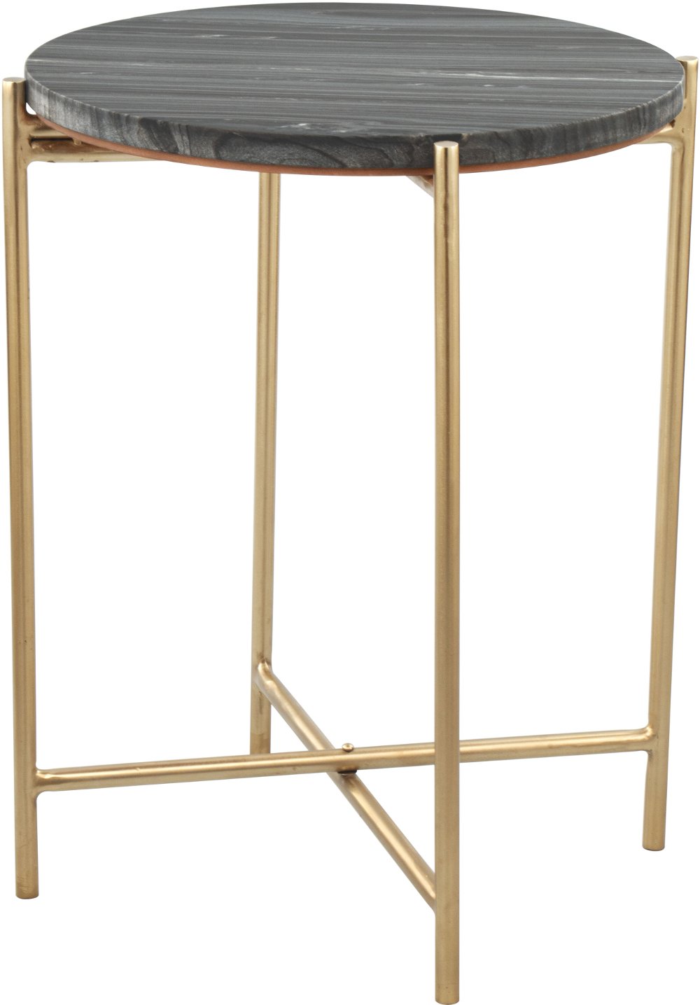 Frattamaggiore Gray and Gold Side Table