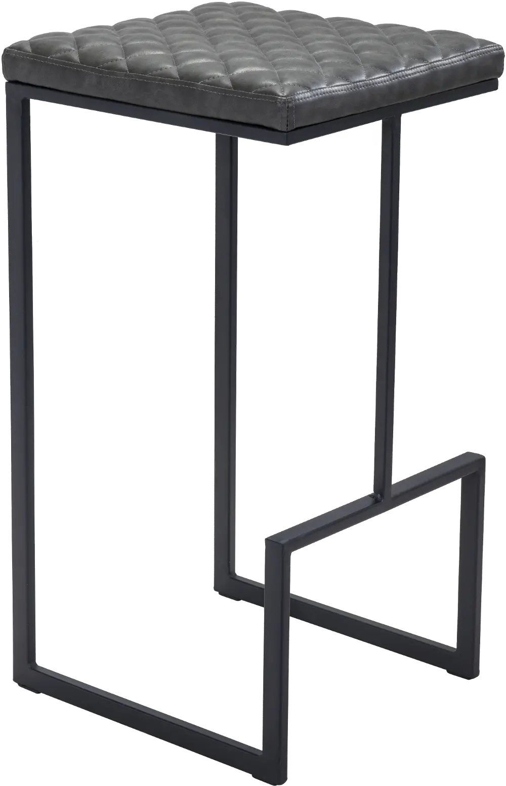 San Gray Faux Leather Barstool-1