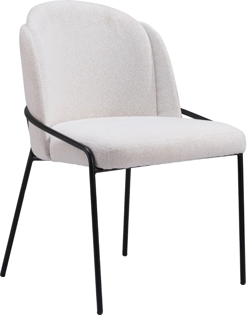 Baranzate Ivory Shearling Dining Chair-1