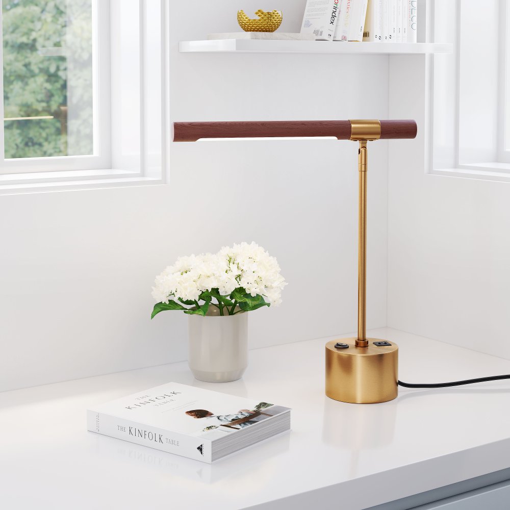 Capriate Table Lamp Brown & Brass