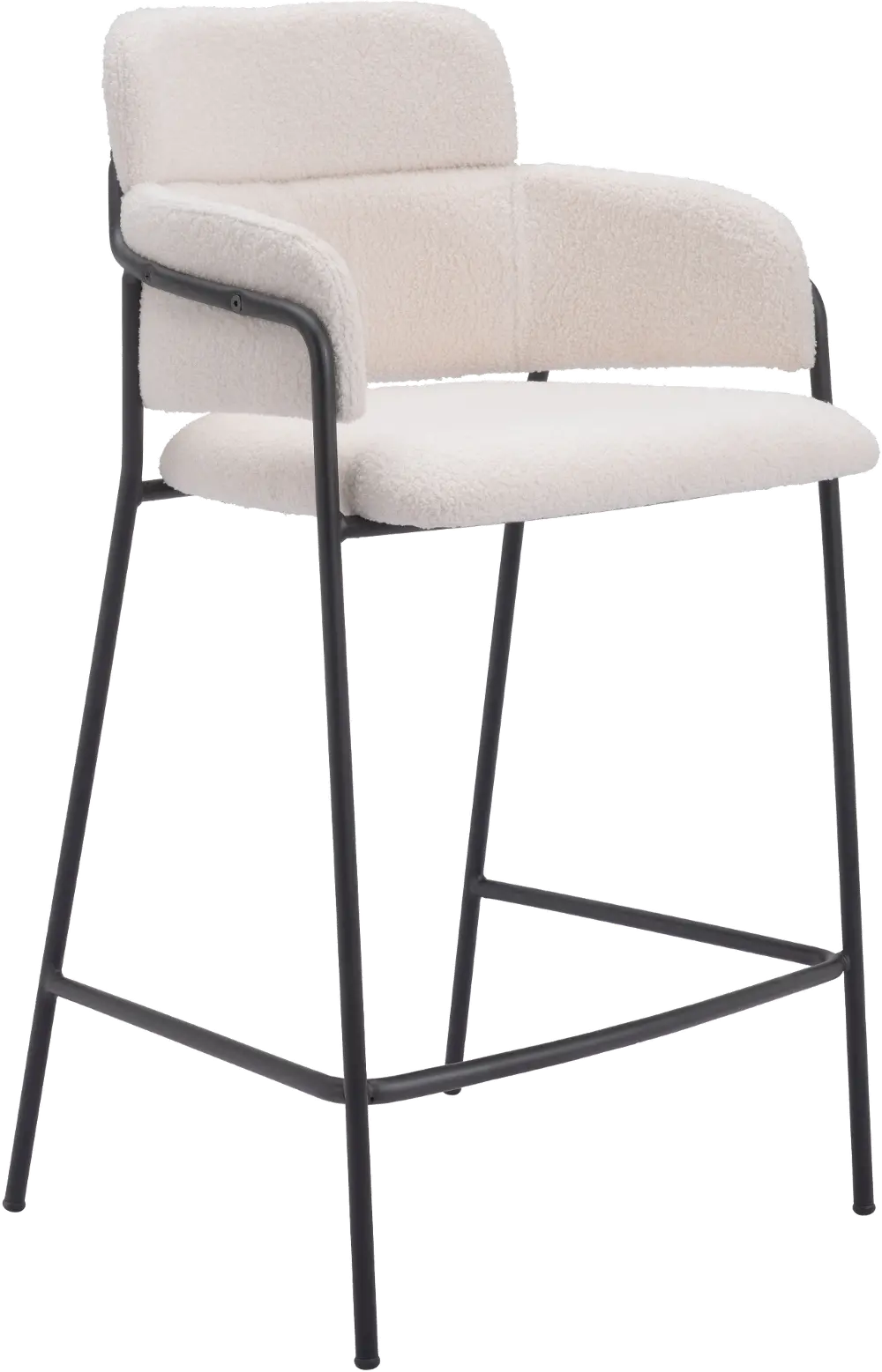 Pellestrina Cream Shearling Counter Stool-1