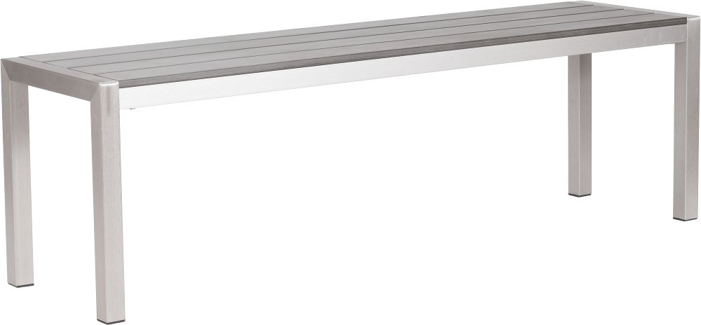 Marche Gray and Silver Outdoor Bench