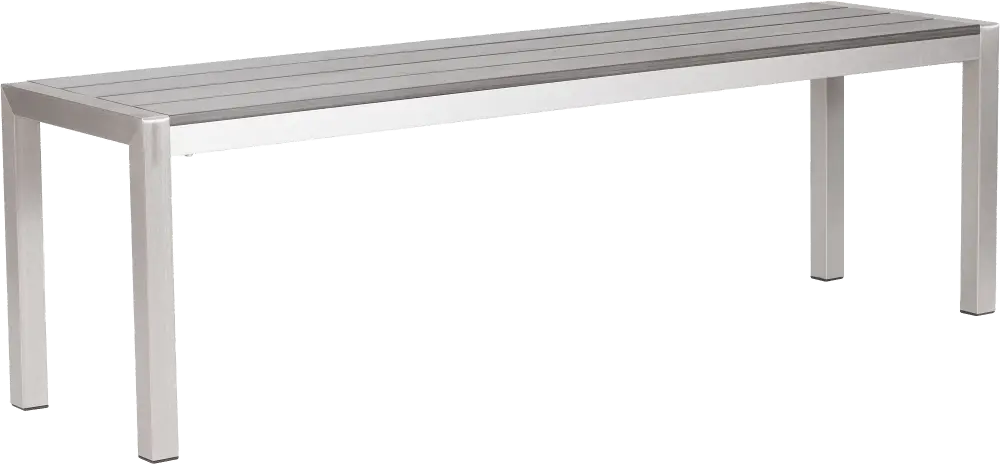 Marche Gray and Silver Outdoor Bench-1