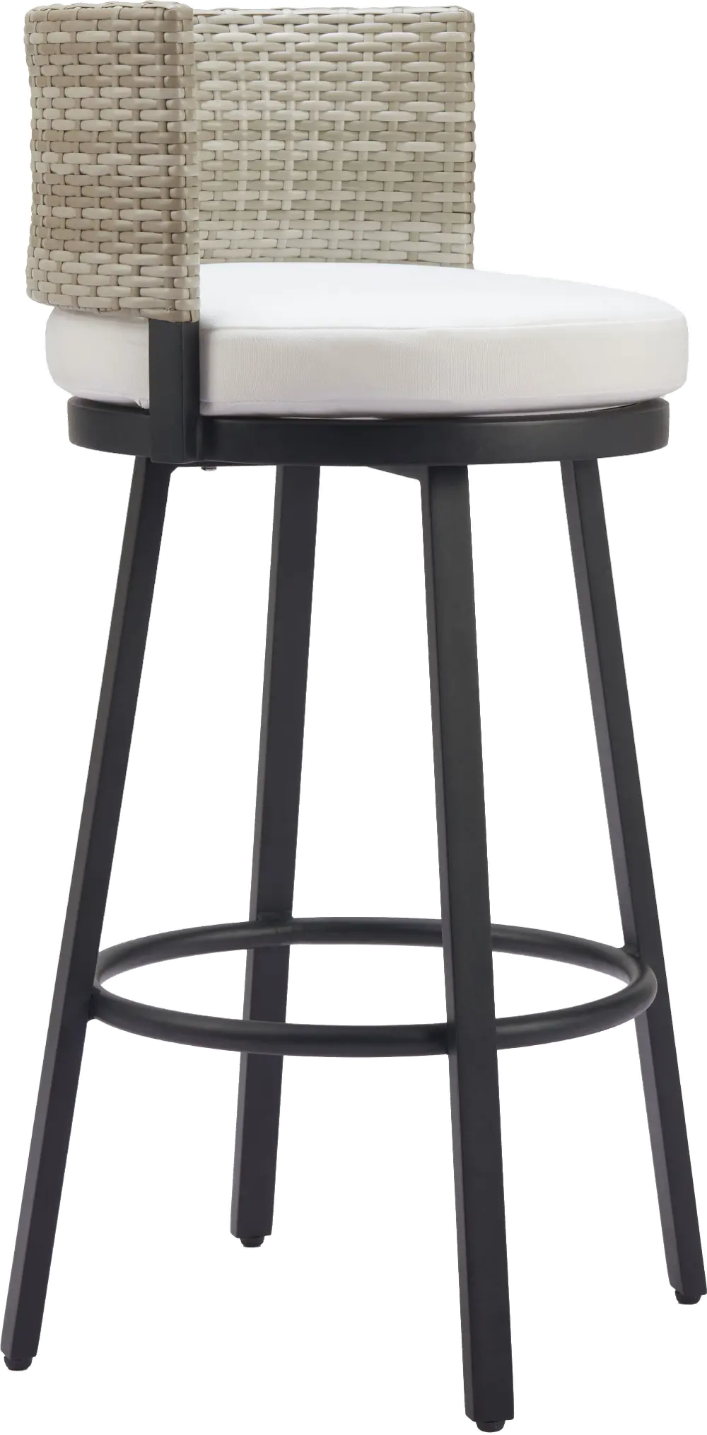 Paris Wave White Outdoor Barstool-1