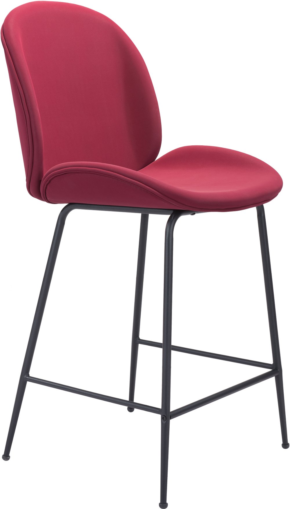 Toulouse Red Faux Leather Counter Stool