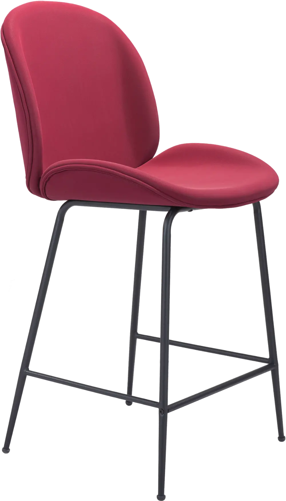 Toulouse Red Faux Leather Counter Stool-1