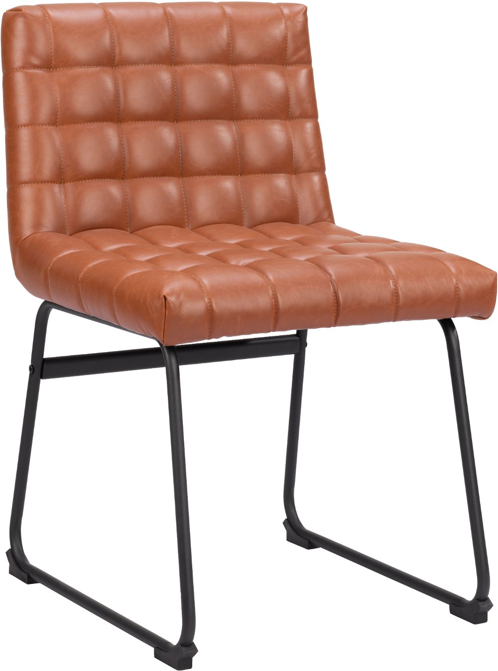 Aubervilliers Brown Faux Leather Dining Chair
