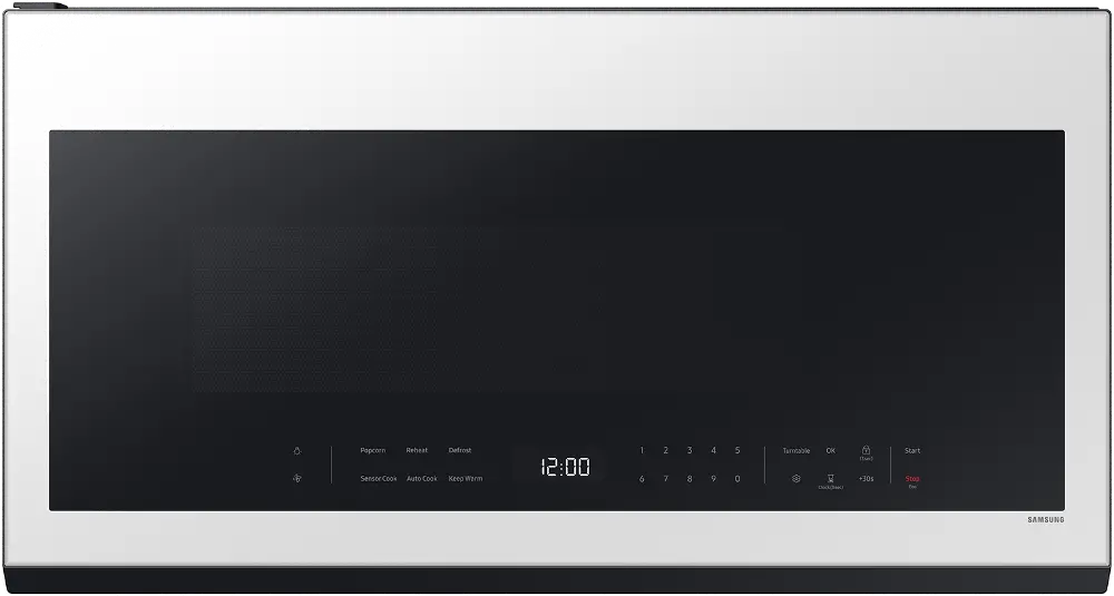 ME21DB630012 Bespoke 2.1 Cu Ft Over-the-Range Microwave with Wi-Fi - White Glass-1