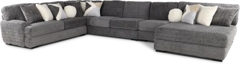 Hendrix Gray 4 Piece Sectional with Double Chaise
