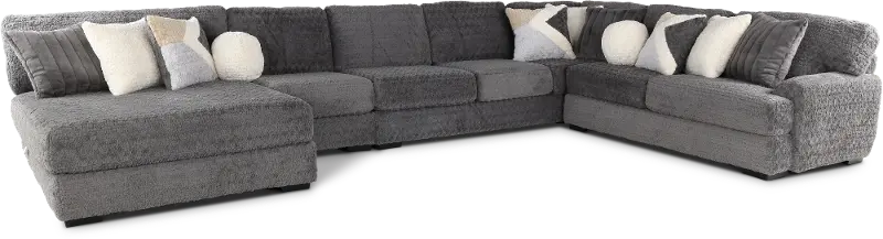Hendrix Gray 4 Piece Sectional with Double Chaise