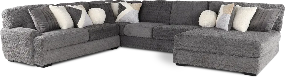 Hendrix Gray 3 Piece Sectional with Double Chaise-1